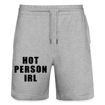 Hot person irl - Stanley/Stella Unisex Bio Joggingshorts Trainer  - Grau meliert - Vorne - Nik (191cm) & Marisol (170cm)