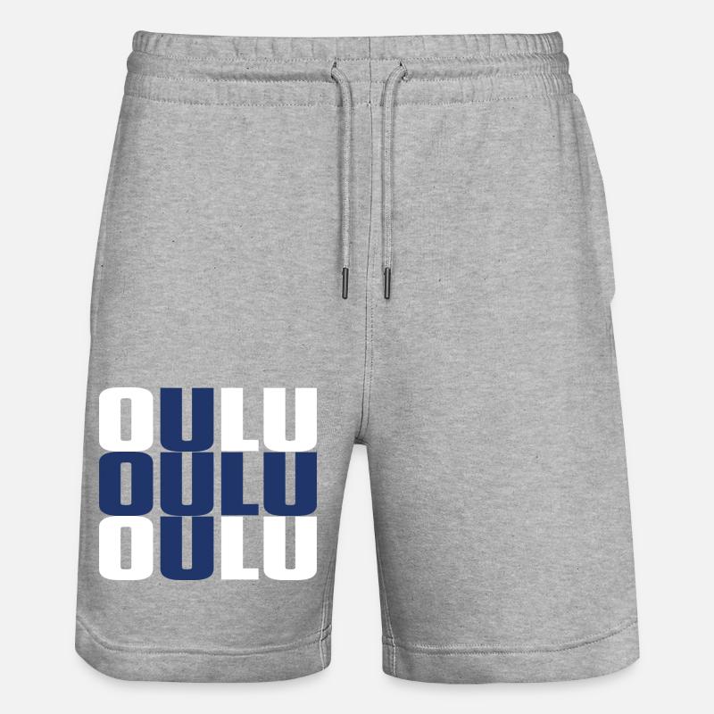 Oulu Finlande Drapeau - Short de jogging bio TRAINER Stanley/Stella unisexe - gris chiné