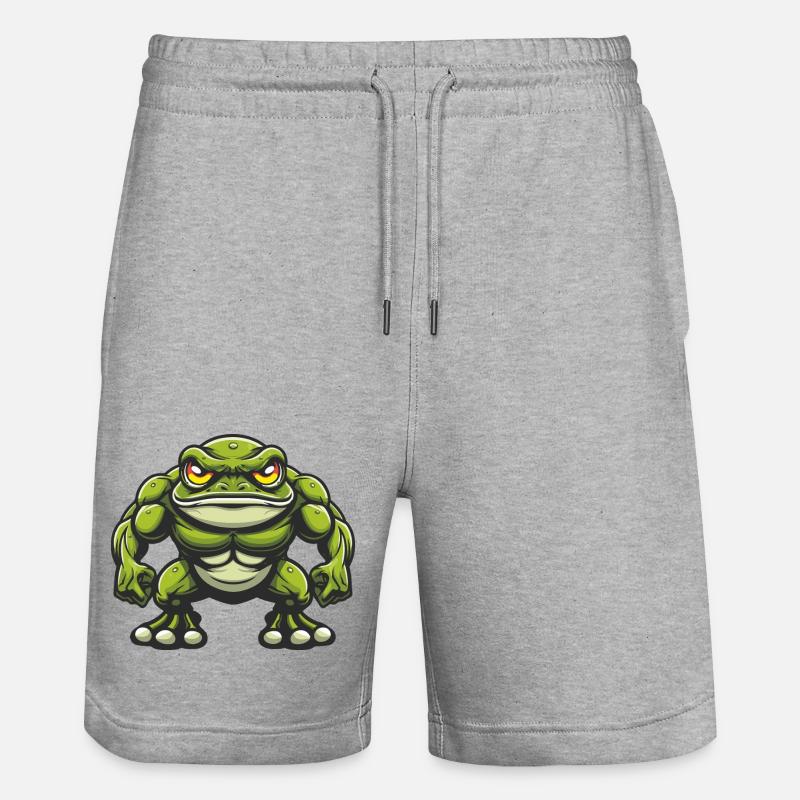 Grenouille Bande dessinée - Short de jogging bio TRAINER Stanley/Stella unisexe - gris chiné