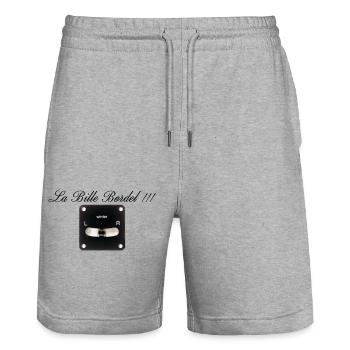 The Messy Ball Top Copy - Stanley/Stella Trainer Unisex Organic Jogging Shorts - heather grey - Front - Nik (191cm) & Marisol (170cm)