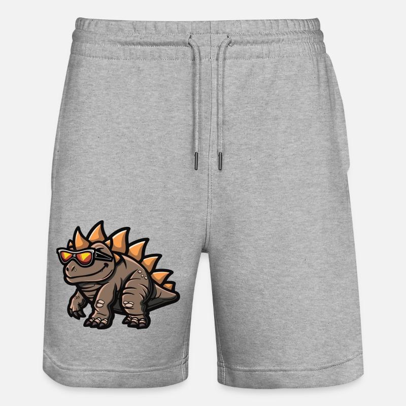 Dinosaurier stegosaurus Comic Cool - Stanley/Stella Unisex Bio Joggingshorts Trainer  - Grau meliert