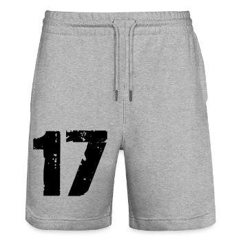 17 - Short de jogging bio TRAINER Stanley/Stella unisexe - gris chiné - Devant - Nik (191cm) & Marisol (170cm)