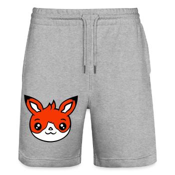 Fuchs Rotfuchs Wildes Tier Schlauer Wald Bewohner - Stanley/Stella Unisex Bio Joggingshorts Trainer  - Grau meliert - Vorne - Nik (191cm) & Marisol (170cm)