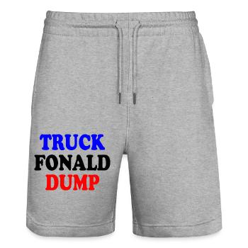 truck fonald dump - Stanley/Stella Unisex Bio Joggingshorts Trainer  - Grau meliert - Vorne - Nik (191cm) & Marisol (170cm)