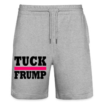 Tuck frump - Stanley/Stella Trainer Unisex Organic Jogging Shorts - heather grey - Front - Nik (191cm) & Marisol (170cm)