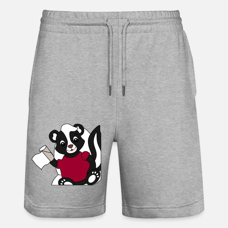 Skunk Pixie sur les toilettes - Short de jogging bio TRAINER Stanley/Stella unisexe - gris chiné