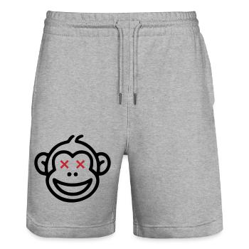 Monkey Party Comic - Stanley/Stella Trainer Unisex Organic Jogging Shorts - heather grey - Front - Nik (191cm) & Marisol (170cm)