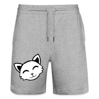 Cat Pet Animal Cute Little Kitten Friendly - Stanley/Stella Trainer Unisex Organic Jogging Shorts - heather grey - Front - Nik (191cm) & Marisol (170cm)