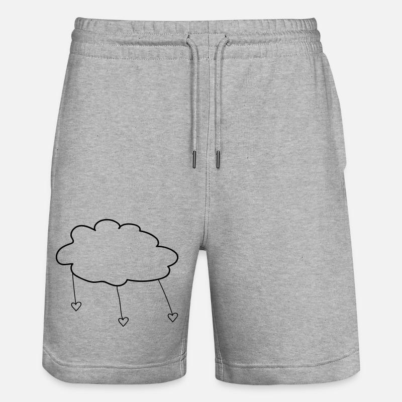 Cloud avec des coeurs - Short de jogging bio TRAINER Stanley/Stella unisexe - gris chiné