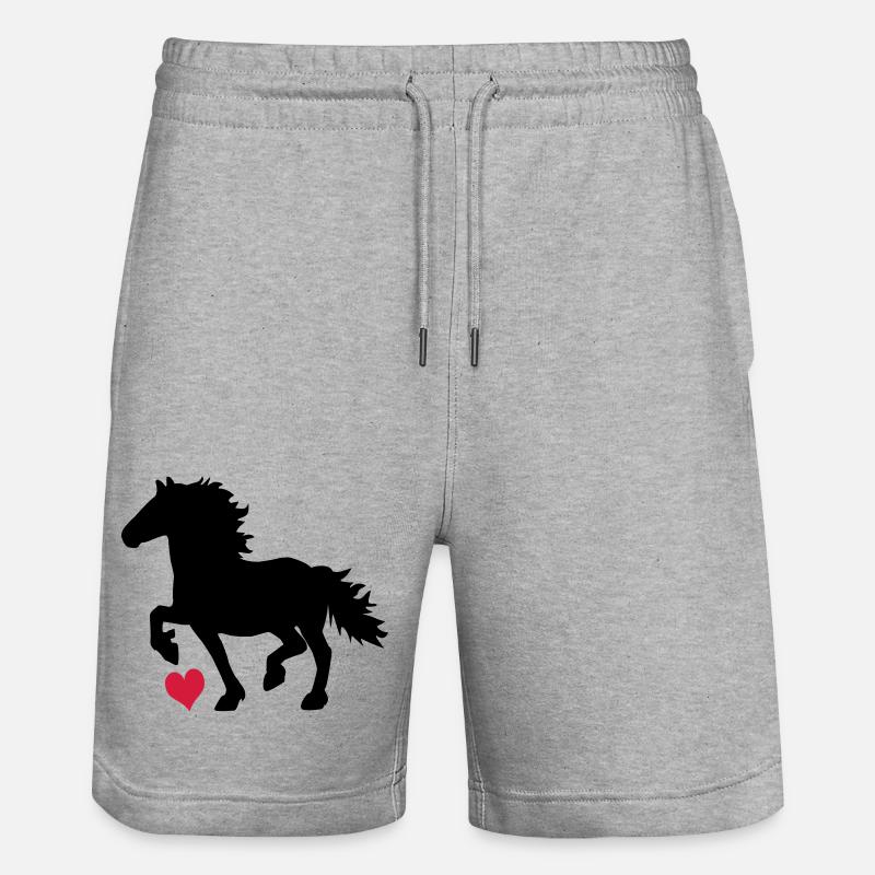 Friesenpferd - Stanley/Stella Unisex Bio Joggingshorts Trainer  - Grau meliert