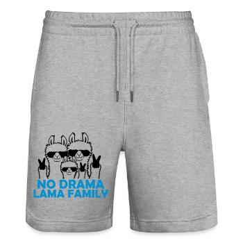 Parents No Drama Lama - Short de jogging bio TRAINER Stanley/Stella unisexe - gris chiné - Devant - Nik (191cm) & Marisol (170cm)