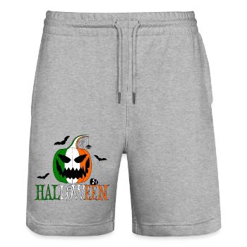 Halloween Irlande - Short de jogging bio TRAINER Stanley/Stella unisexe - gris chiné - Devant - Nik (191cm) & Marisol (170cm)