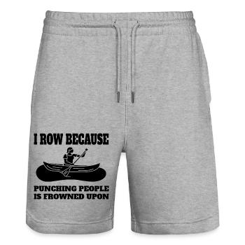 Rower rowing saying rowing club funny rower - Stanley/Stella Trainer Unisex Organic Jogging Shorts - heather grey - Front - Nik (191cm) & Marisol (170cm)