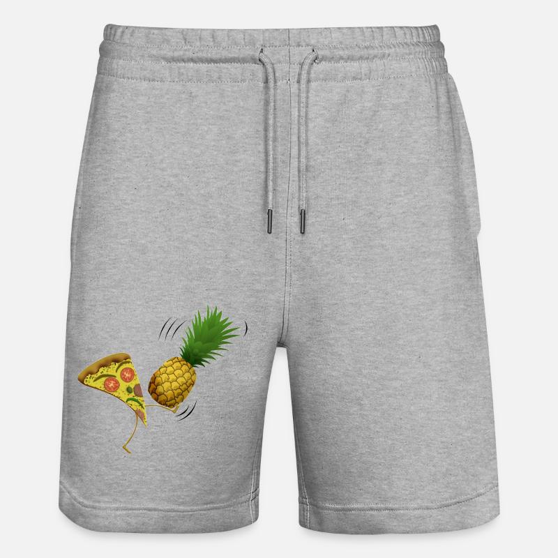 Pizza sans ananas - Short de jogging bio TRAINER Stanley/Stella unisexe - gris chiné