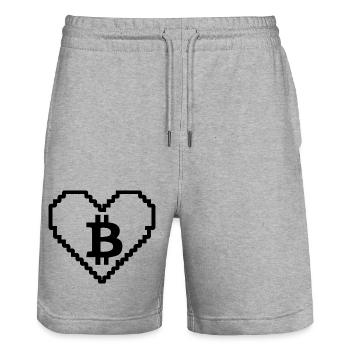 Crypto Bitcoin Trading - Short de jogging bio TRAINER Stanley/Stella unisexe - gris chiné - Devant - Nik (191cm) & Marisol (170cm)