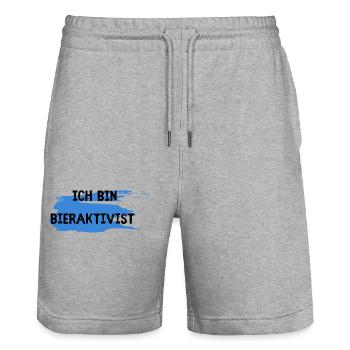 Mallorca Urlaub - Malle Party - Stanley/Stella Unisex Bio Joggingshorts Trainer  - Grau meliert - Vorne - Nik (191cm) & Marisol (170cm)