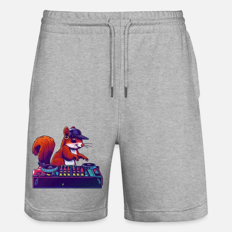 Squirrel DJ Idée cadeau - Short de jogging bio TRAINER Stanley/Stella unisexe - gris chiné