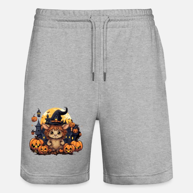 Chat d’Halloween - Short de jogging bio TRAINER Stanley/Stella unisexe - gris chiné