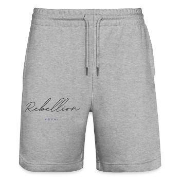 Inspirierende Wörter, Trendige T-Shirts von Popal - Stanley/Stella Unisex Bio Joggingshorts Trainer  - Grau meliert - Vorne - Nik (191cm) & Marisol (170cm)