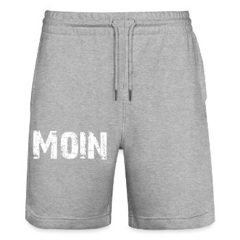 Moin - Stanley/Stella Unisex Bio Joggingshorts Trainer  - Grau meliert - Vorne - Nik (191cm) & Marisol (170cm)
