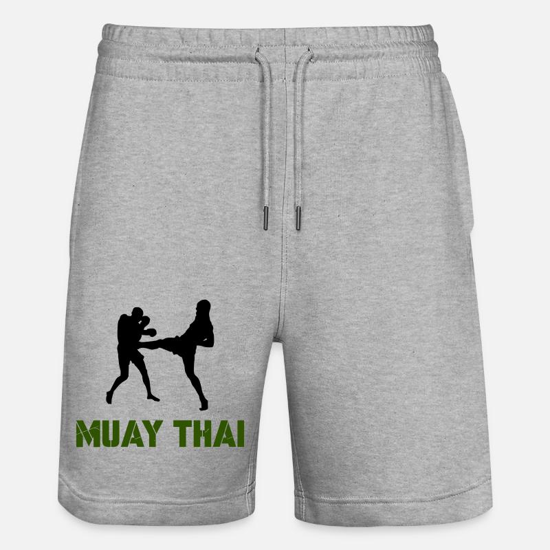 muay thai 1 - Stanley/Stella Unisex Bio Joggingshorts Trainer  - Grau meliert