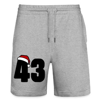43 Numéro Noël - Short de jogging bio TRAINER Stanley/Stella unisexe - gris chiné - Devant - Nik (191cm) & Marisol (170cm)