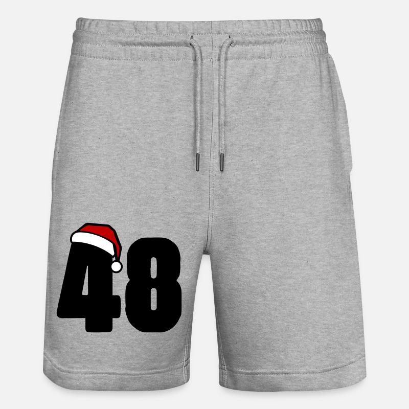 48 Numéro Noël - Short de jogging bio TRAINER Stanley/Stella unisexe - gris chiné