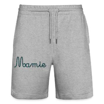 OMA. MUTTERTAG. ALLES GUTE ZUM OMA-TAG. ICH LIEBE DICH - Stanley/Stella Unisex Bio Joggingshorts Trainer  - Grau meliert - Vorne - Nik (191cm) & Marisol (170cm)