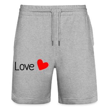 ALLES GUTE ZUM GEBURTSTAG. ALLES GUTE ZUM GEBURTSTAG. JAHRESTAG. - Stanley/Stella Unisex Bio Joggingshorts Trainer  - Grau meliert - Vorne - Nik (191cm) & Marisol (170cm)