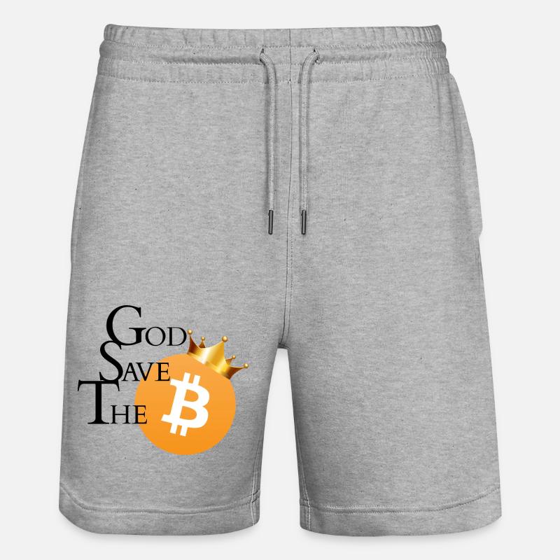 GOD SAVE THE BITCOIN - Short de jogging bio TRAINER Stanley/Stella unisexe - gris chiné
