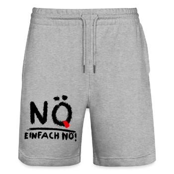 NÖ nein - Stanley/Stella Unisex Bio Joggingshorts Trainer  - Grau meliert - Vorne - Nik (191cm) & Marisol (170cm)