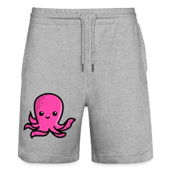 Octopus - Stanley/Stella Unisex Bio Joggingshorts Trainer  - Grau meliert - Vorne - Nik (191cm) & Marisol (170cm)