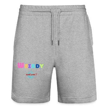 Seltsam/Wehr - Stanley/Stella Unisex Bio Joggingshorts Trainer  - Grau meliert - Vorne - Nik (191cm) & Marisol (170cm)