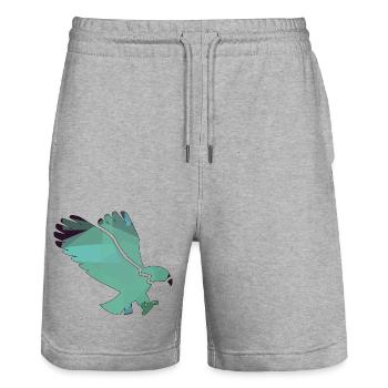 Adler - Stanley/Stella Unisex Bio Joggingshorts Trainer  - Grau meliert - Vorne - Nik (191cm) & Marisol (170cm)