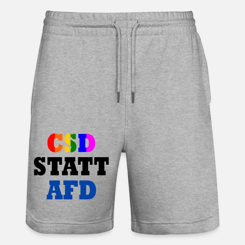 Csd statt afd - Stanley/Stella Unisex Bio Joggingshorts Trainer  - Grau meliert