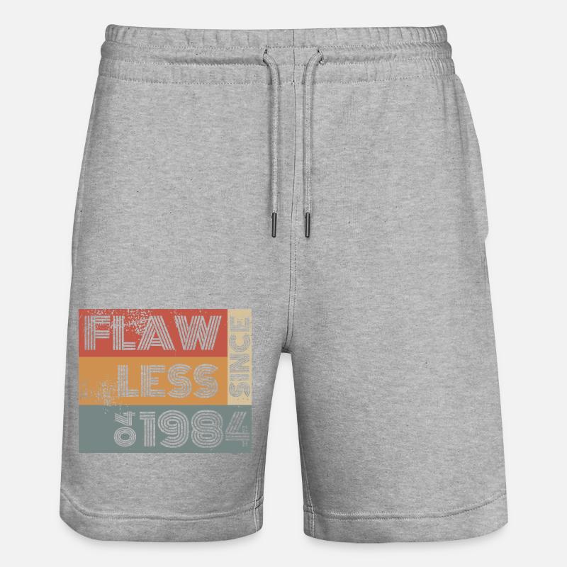 40e anniversaire Impeccable depuis 04/1984 - Short de jogging bio TRAINER Stanley/Stella unisexe - gris chiné