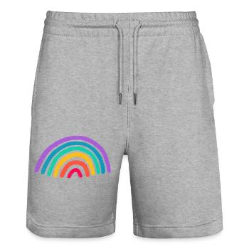 Rainbow - Stanley/Stella Unisex Bio Joggingshorts Trainer  - Grau meliert - Vorne - Nik (191cm) & Marisol (170cm)