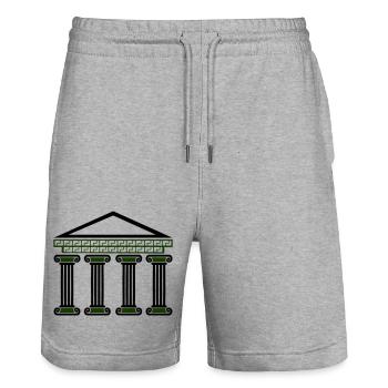 griechisches antikes gebäude - Stanley/Stella Unisex Bio Joggingshorts Trainer  - Grau meliert - Vorne - Nik (191cm) & Marisol (170cm)