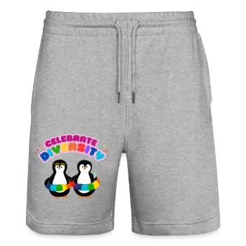 Celebrate Diversity - Stanley/Stella Unisex Bio Joggingshorts Trainer  - Grau meliert - Vorne - Nik (191cm) & Marisol (170cm)