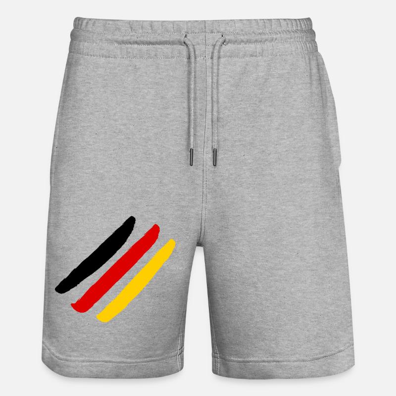 Drapeau allemand - Style Stripes - Short de jogging bio TRAINER Stanley/Stella unisexe - gris chiné