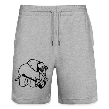 Elefant Spielt Gitarre Musik Party Band Gitarrist - Stanley/Stella Unisex Bio Joggingshorts Trainer  - Grau meliert - Vorne - Nik (191cm) & Marisol (170cm)