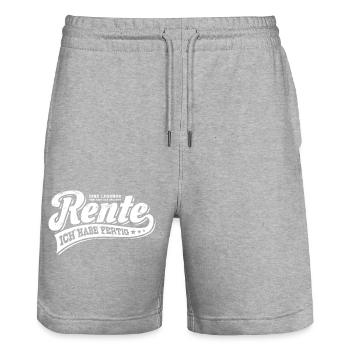 Rente - ich habe fertig - Ruhestand - Pension - Stanley/Stella Unisex Bio Joggingshorts Trainer  - Grau meliert - Vorne - Nik (191cm) & Marisol (170cm)