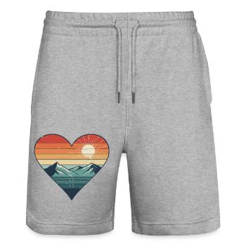 Reisen Retro Vintage Valentinstag - Stanley/Stella Unisex Bio Joggingshorts Trainer  - Grau meliert - Vorne - Nik (191cm) & Marisol (170cm)