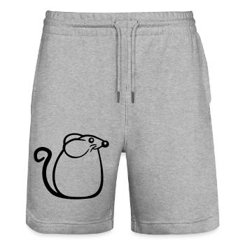 Maus Mäuschen Süße Kleine Ratte Nager Freundlich - Stanley/Stella Unisex Bio Joggingshorts Trainer  - Grau meliert - Vorne - Nik (191cm) & Marisol (170cm)