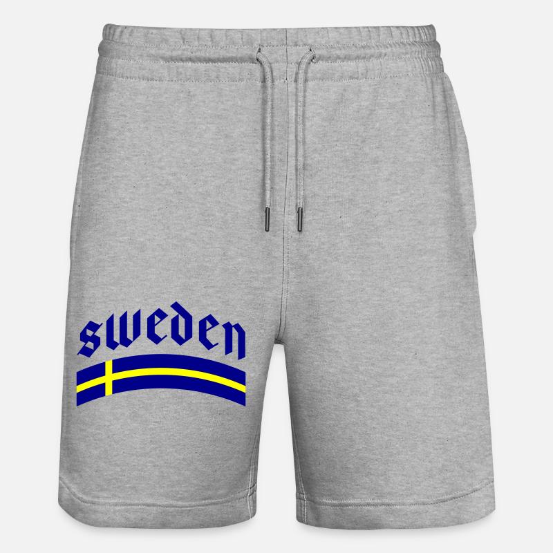 Drapeau de la Suède - Short de jogging bio TRAINER Stanley/Stella unisexe - gris chiné