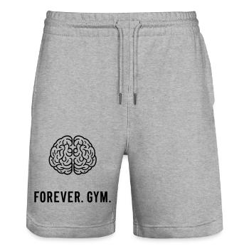 FOREVER. GYM. - Stanley/Stella Unisex Bio Joggingshorts Trainer  - Grau meliert - Vorne - Nik (191cm) & Marisol (170cm)