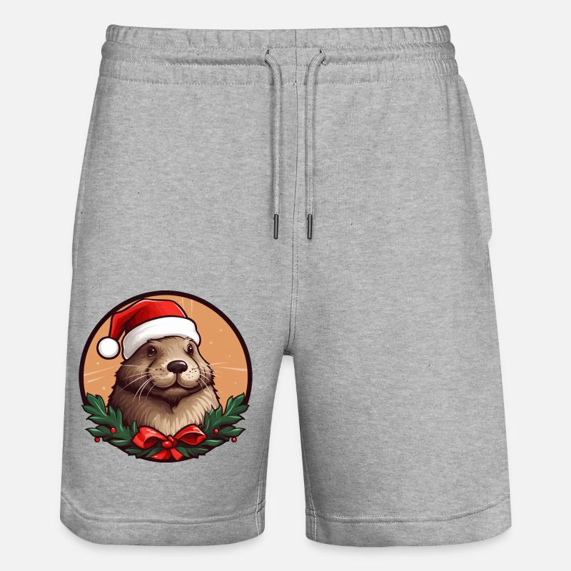 Noël castor - Short de jogging bio TRAINER Stanley/Stella unisexe - gris chiné