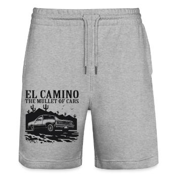 El Camino Der Vokuhila unter den Autos - Stanley/Stella Unisex Bio Joggingshorts Trainer  - Grau meliert - Vorne - Nik (191cm) & Marisol (170cm)