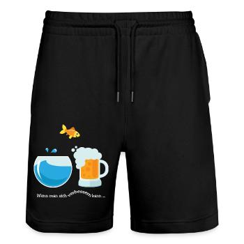 Goldfish (He-Can-Improve Edition) - Stanley/Stella Trainer Unisex Organic Jogging Shorts - black - Front - Nik (191cm) & Marisol (170cm)
