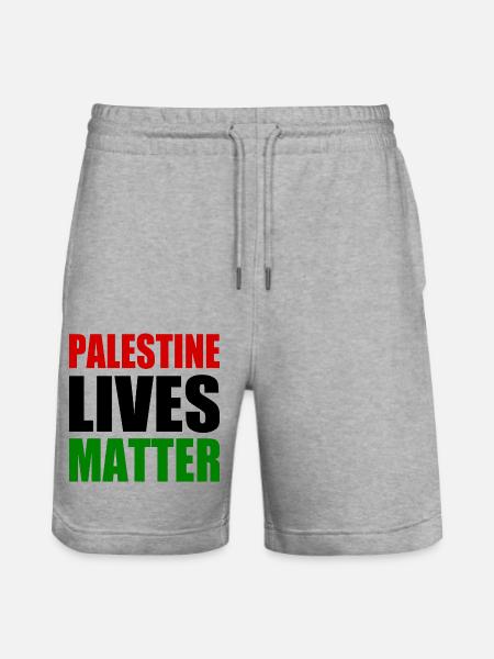 palestine lives matter - Stanley/Stella Trainer Unisex Organic Jogging Shorts - heather grey